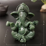 Gold Lord Ganesha Buddha Statue Elephant God Sculptures Ganesh Figurines Man-made Stone Home Garden Buddha Decoration Statues