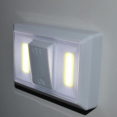 Adhesive Switch COB LED Light Lamp Wall Light Battery Operated Cabinet Light #027