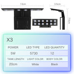 Super Slim LED Aquarium Light Lighting plants Grow Light 5W/10W/15W Aquatic Plant Lighting Waterproof Clip-on Lamp For Fish Tank