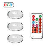 Wireless Touch Sensor LED Under Cabinet Light Kitchen LED Battery Wardrobe/Closet Puck Light with Controller Dimmable Night Lamp