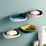 Soap Rack No Drilling Wall Mounted Double Layer Soap Holder Soap Sponge Dish Bathroom Accessories Soap Dishes Self Adhesive