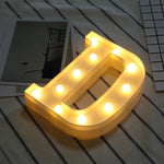 Luminous LED Letter Night Light Creative 26 English Alphabet Number Battery Lamp Romantic Wedding Party Decoration