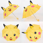 High Quality Pokemon go Pikachu cartoon children Kids Yellow  Folding Long-handing More Hard Umbrella Parasol gift