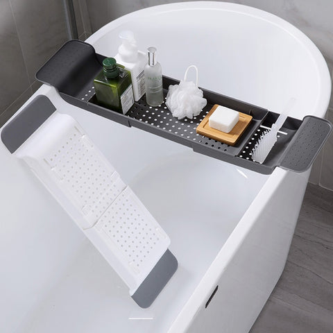 Tub Bathtub Shelf Caddy Shower Expandable Holder Rack Storage Tray Over Bath Multifunctional Organizer