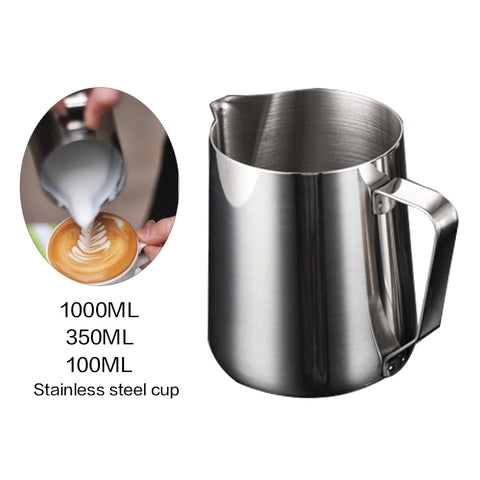 Stainless Steel Milk Frothing Jug 1L Frothing Pitcher Pull Flower Cup Coffeware Espresso Barista Craft Coffee Latte Container