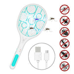 Blue/Green Mosquito Swatter Killer USB Rechargeable Electric LED light Tennis Bat Handheld Racket Insect Fly Bug Wasp