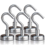 1/2/4PCS Magnetic Hooks Powerful Hook Magnet Holder 10kg Suction Wall Hook Holder Support Hardware Magnetic Tool Silver