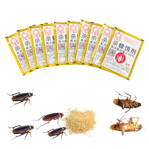 10Pcs Killing Cockroach Insecticide Bait Powder Kill Roach Insect Roach Killer Anti Pest Reject Pest Control Poison Trap