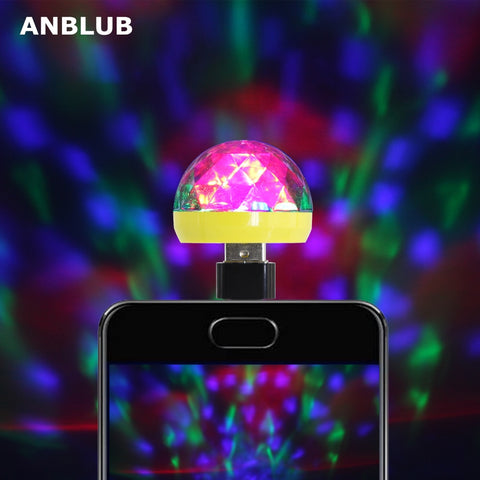 ANBLUB USB Stage Light Disco Music Magic Ball Lamp Color Change Club Party Home Lighting Effect for Mobile Phone PC Power Bank