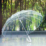 Semi-Automatic Transparent Umbrellas For Protect Against Wind And Rain  Long-Handle Umbrella Clear Field Of Vision