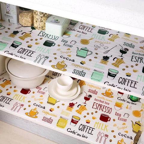 1 Roll Kitchen Sticker Table Mat Drawers Cabinet Shelf Liners Flamingo Cupboard Placemat Waterproof Oil proof Shoes Cabinet Mat