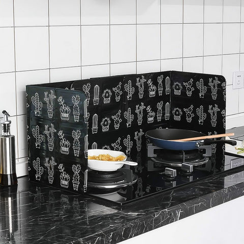 Cactus Printed Aluminum Foil Oil Block Oil Barrier Stove Cook Anti-Splashing Oil Baffle Heat Utensils Kitchen Insulation