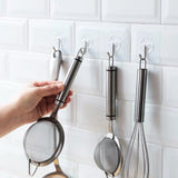 8PC Waterproof transparent and strong glue hook behind the door kitchen nail free non-mark hook wall bathroom creative glue hook