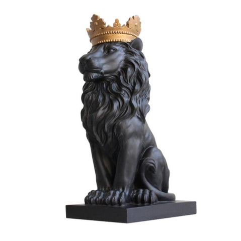 Black crown lion statue handicraft decorations christmas decorations for home sculpture escultura home decoration accessories