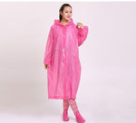 Fashion Women men EVA Transparent Raincoat Portable Outdoor Travel Rainwear Waterproof Camping Hooded Ponchos Plastic Rain Cover