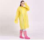 Fashion Women men EVA Transparent Raincoat Portable Outdoor Travel Rainwear Waterproof Camping Hooded Ponchos Plastic Rain Cover