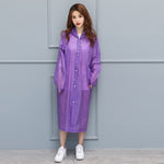 FGHGF Fashion EVA Women Raincoat Thickened Waterproof Rain Coat Women Clear Transparent Camping Waterproof Rainwear Suit