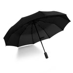 JPZYLFKZL Ten Bone Automatic Folding Umbrella Female Male Car Luxury Large Windproof Umbrella Umbrella Men Rain Black Paint