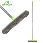 Rubber Broom Pet Hair Lint Removal Device Telescopic Bristles Magic Clean Sweeper Squeegee Scratch Bristle Long Push Broom