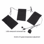 USB Charged Clothes Heating Pad 5V Electric Heating Sheet With 3 Gear Adjustable Temperature Heating Warmer Pad For Vest Jacket