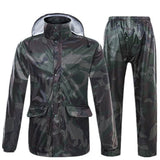 VILEAD Camouflage Adult Raincoat Waterproof Outdoor Rain Pants Cycling Motorcycle Rain Coat Transparent Hat Poncho Rainwear Set