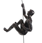 Industrial Style Climbing Man Resin Iron Wire Wall Hanging Decoration Sculpture Figures Creative Retro Present Statue Decor TB01