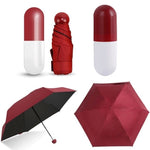 Mini Folding Capsule Small Umbrella With Pill Package Box Pocket Parasol Rain Anti-UV Portable Travel Umbrella Sunny Rainy Day