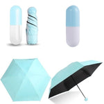 Mini Folding Capsule Small Umbrella With Pill Package Box Pocket Parasol Rain Anti-UV Portable Travel Umbrella Sunny Rainy Day