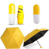 Mini Folding Capsule Small Umbrella With Pill Package Box Pocket Parasol Rain Anti-UV Portable Travel Umbrella Sunny Rainy Day