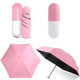 Mini Folding Capsule Small Umbrella With Pill Package Box Pocket Parasol Rain Anti-UV Portable Travel Umbrella Sunny Rainy Day