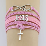 Hand-knitted JESUS Christian Bible Cross Bracelet Braided Bracelet