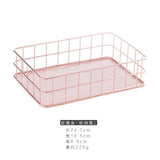 Rose Gold Iron Art Nordic Makeup Organizer Basket Eyeliner Brush Set Storage Cup Dressing Table Makeup Cosmetic Organizer Box